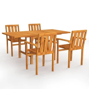 vidaXL 5-cz. zestaw mebli ogrodowych, lite drewno tekowe 3059599 - Meble ogrodowe - miniaturka - grafika 1