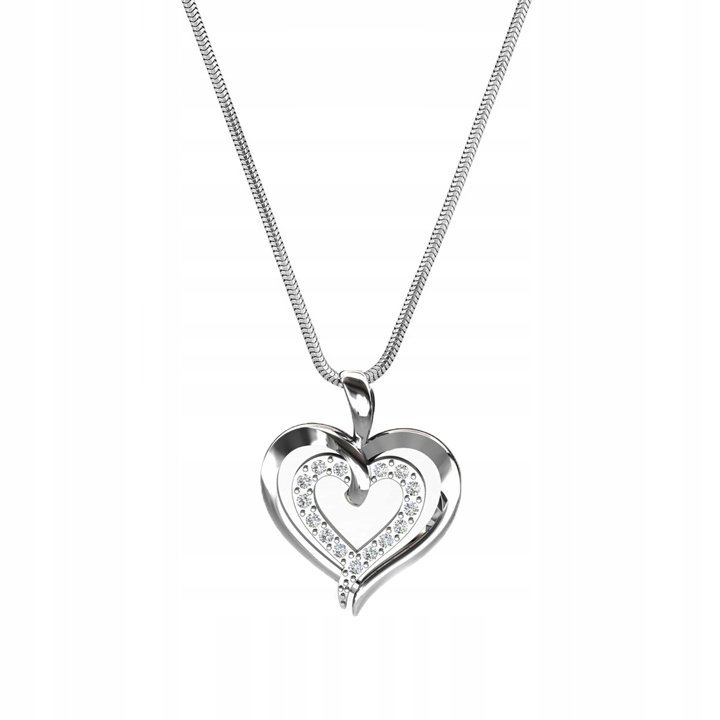 Naszyjnik srebrny pr. 925 SERCE + GRAWER 50 cm