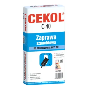 Cekol Zaprawa szpachlowa do spoinowania płyt GK C-40 5 kg - Gipsy i gładzie gipsowe - miniaturka - grafika 1