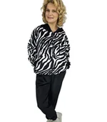 Spodnie sportowe damskie - Dres spodnie bluza komplet welurowy zebra LEA-L/XL - miniaturka - grafika 1