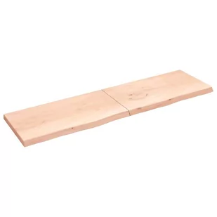 vidaXL Półka, 220x60x6 cm, surowe lite drewno dębowe - Półki do salonu - miniaturka - grafika 1