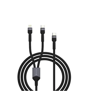 Devia kabel 2w1 Extreme EC648 USB-C + USB-C - Lightning 1,2 m 3A czarny - Kable USB - miniaturka - grafika 1