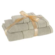 Ręczniki - Komplet trzech ręczników Emma 30x50 50x90 70x140 srebrny - miniaturka - grafika 1