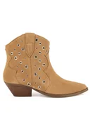 Botki damskie - Badura Kowbojki ORCHID-V365-C-191-1 Beżowy - miniaturka - grafika 1