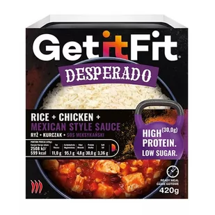 Ryż z kurczakiem i sosem meksykańskim 420 g GetitFit M00-4B1D-4122B - Szybkie dania obiadowe - miniaturka - grafika 1