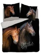 Pościel - Detexpol Pościel bawełniana 220x200 konie 3735 A 2 poszewki 70x80 Holland Natura 69 - miniaturka - grafika 1