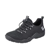 Sneakersy damskie - Rieker Damskie sneakersy Low L0550, Black Black Black Clear L0550 01, 42 EU - miniaturka - grafika 1