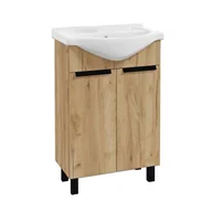 Szafki łazienkowe - Szafka łazienkowa z umywalką Defra Lily 50 cm dąb craft złoty 001-D-05044+1520 - miniaturka - grafika 1