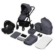 Wózki dziecięce - Lionelo Amber Plus wózek wielofunkcyjny 3w1 Grey Graphite - miniaturka - grafika 1