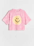 Koszulki dla dziewczynek - Reserved - Krótki t-shirt SmileyWorld® - wielobarwny - miniaturka - grafika 1
