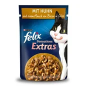 Mokra karma dla kotów - Felix Sensations Extras w galarecie 26x 85 g Z kurczakiem i dodatkiem bekonu - miniaturka - grafika 1