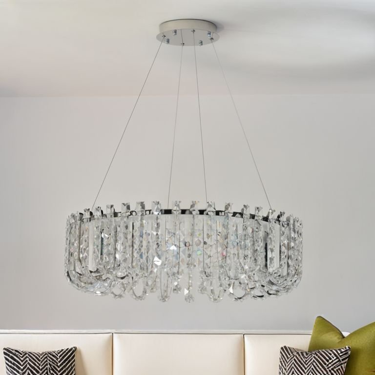 Lampa sufitowa Mcodo Nowoczesny i stylowy żyrandol led Crystal okrągły 80cm z barwą 3500K