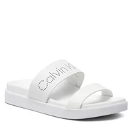 Klapki i japonki damskie - Calvin Klein Klapki Ergonomic Slide Perf/Patent HW0HW00685 Ck White YAF - miniaturka - grafika 1