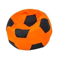 Fotele i pufy dla dzieci - Pufa worek GO GIFT Piłka 2 Pomarańczowo-czarny XXL 140 cm - miniaturka - grafika 1