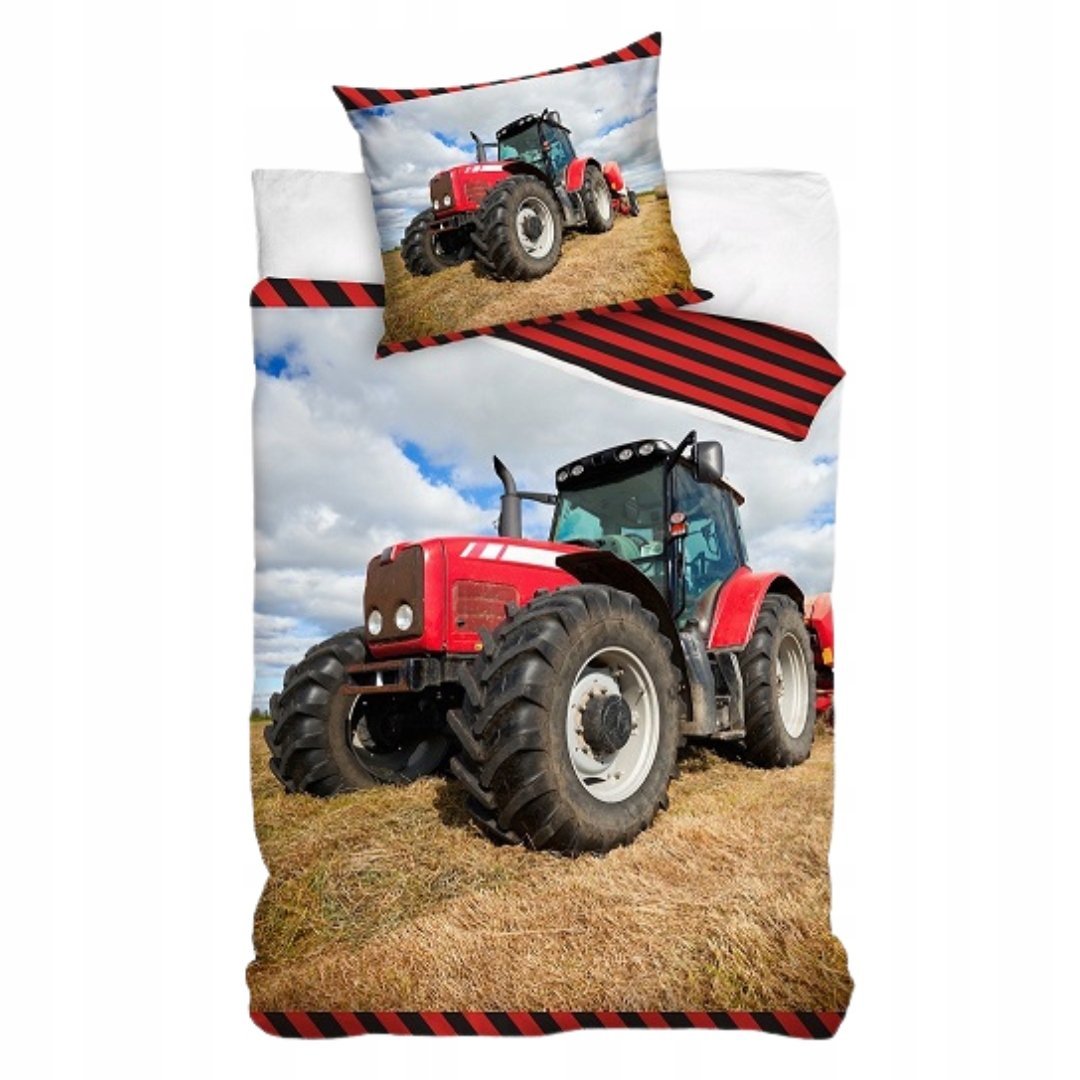 Pościel Bawełniana Traktor 140x200 60x80 Rolniczy Motyw dla Dziecka