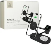 Ładowarki do telefonów - Tech-Protect Ładowarka indukcyjna Qi15W A41 3w1 Magnetic Stand and Wireless Charger do MagSafe, Qi, czarna - miniaturka - grafika 1