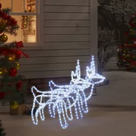 Oświetlenie świąteczne - vidaXL Renifery ozdobne z zimnym białym LED, 2 szt., 60x30x60 cm - miniaturka - grafika 1