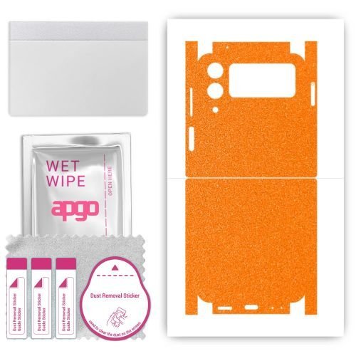 folia naklejka skórka strukturalna na TYŁ+BOKI do Samsung Galaxy Z Flip4 - Pomarańczowy Pastel Matowy - apgo SKINS