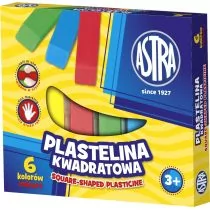 Astra papiernicze Plastelina kwadratowa 6 kolorów - Masy plastyczne - miniaturka - grafika 1