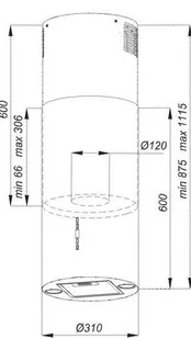 Okap wyspowy Kluge KMI3100WH - Okapy kuchenne - miniaturka - grafika 2