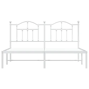 Metalowa rama łóżka z wezgłowiem, biała, 183x213 cm Lumarko! - Łóżka - miniaturka - grafika 6