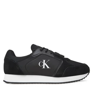 Sneakersy Calvin Klein Jeans Retro Runner Sock Lace Up Ny-Su YM0YM01326 Czarny - Sneakersy męskie - miniaturka - grafika 1