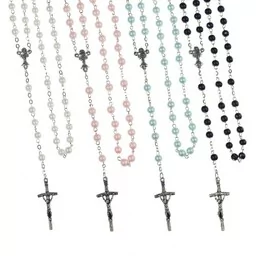 Różaniec - Pierwsza Komunia Święta - 6 mm - szkło - Pamiątka Pierwszej Komunii Świętej - miniaturka - grafika 1