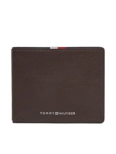 Tommy Hilfiger Duży Portfel Męski Th Corp Mini Cc Wallet AM0AM13739 Brązowy - Portfele - miniaturka - grafika 1