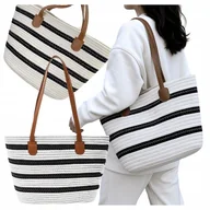 Torebki damskie - TORBA PLAŻOWA/MIEJSKA DUŻA - SŁOMIANA TOREBKA PLAŻOWA BOHO NA ZAKUPY A4 - miniaturka - grafika 1