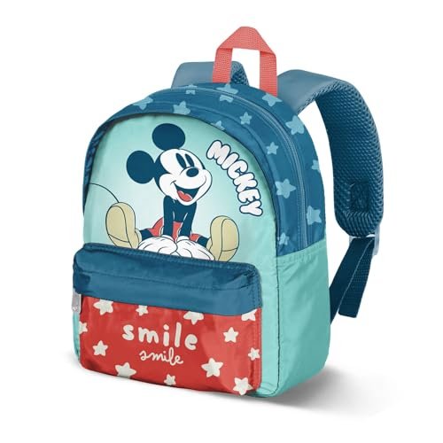 Disney Mickey Mouse Smile-Joy plecak przedszkolny, niebieski, 22 x 27 cm, pojemność 5 l, Niebieska Myszka Miki, Jeden rozmiar, Plecak szkolny Joy