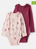 Body dla niemowląt - carter's Body (2 szt.) w kolorze jasnoróżowym i czerwonym - miniaturka - grafika 1