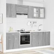 Meble kuchenne - VidaXL Zestaw szafek kuchennych z szufladą Lyon 8 pcs Szary Sonoma - miniaturka - grafika 1