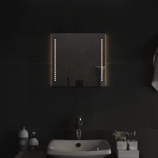vidaXL Lustro łazienkowe z LED, 40x40 cm - Lustra - miniaturka - grafika 1