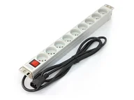 Listwy zasilające - Assmann Listwa zasilająca DIGITUS listwa zas 19 1U zasilanie C-14 9 gniazd włącznik 2m A-19-STRIP-4-IMP - miniaturka - grafika 1
