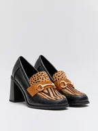 Czółenka - Bellucci Czółenka w kolorze jasnobrązowo-czarnym - miniaturka - grafika 1