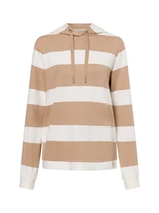 comma casual identity Damski sweter z kapturem Kobiety wiskoza beżowy w paski, 34 - Swetry damskie - miniaturka - grafika 1