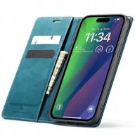 Etui i futerały do telefonów - Spacecase Etui Wallet iPhone 15 blue - miniaturka - grafika 1