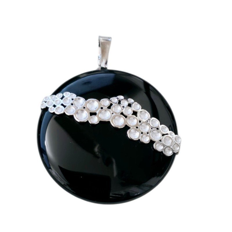 ankabizuteria.pl Zawieszka srebrna z czarnym onyksem okrągła