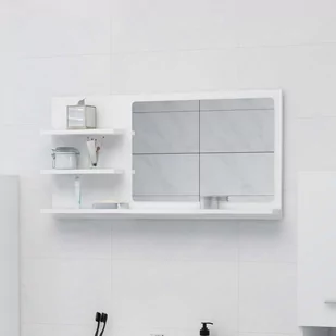 vidaXL Lustro łazienkowe, białe, 90x10,5x45 cm, płyta wiórowa - Lustra - miniaturka - grafika 1