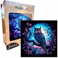 Puzzle - Drewniane Puzzle Edukacyjne A3 Magiczna Sowa Dzieci i Dorośli 240el DUŻE - miniaturka - grafika 1