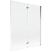 Parawany nawannowe - Mexen Mist parawan nawannowy 2-skrzydłowy prawy 140 x 150 cm, transparent, chrom - 8A9-140-002-01-00-P - miniaturka - grafika 1