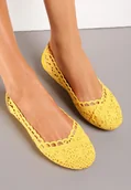 Baleriny - Żółte Balerinki Koronkowe Sham - miniaturka - grafika 1