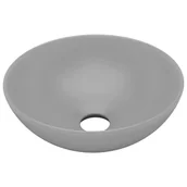 Umywalki - vidaXL Umywalka łazienkowa, ceramiczna, jasnoszara, okrągła - miniaturka - grafika 1
