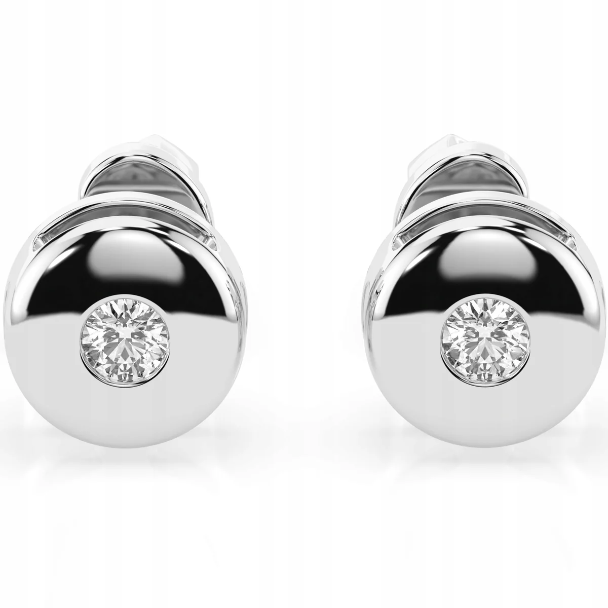 ZŁOTE KOLCZYKI 585 Z DIAMENTEM BRYLANTEM 0,08 CT LAB ESSYA