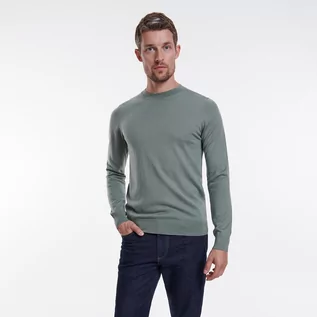 Swetry męskie - Reserved PREMIUM Sweter z wełny Merino - Zielony - grafika 1
