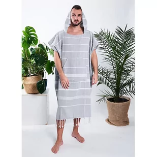 Poncho hammam męskie 100% naturalna bawełna Yeye - Szlafroki damskie - miniaturka - grafika 1
