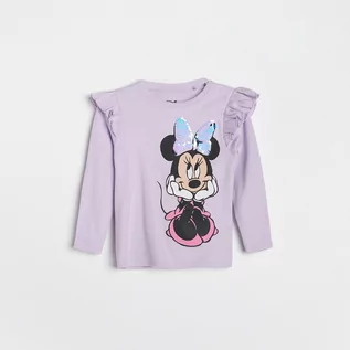 Koszulki dla dziewczynek - Reserved - Bluzka z cekinową aplikacją Myszka Minnie - Fioletowy - grafika 1