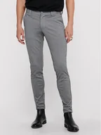 Spodnie męskie - Only & Sons Chinosy Mark 22010209 Szary Slim Fit - miniaturka - grafika 1