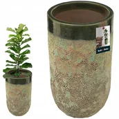 Donice - DONICA DONICZKA CERAMICZNA 26 CM MROZOODPORNA ZIELONA Z ODPŁYWEM WODY TARAS - miniaturka - grafika 1