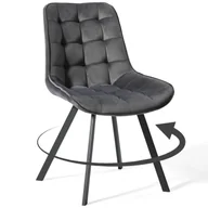 Krzesła - Krzesło obrotowe DC-6030S welur szare - miniaturka - grafika 1